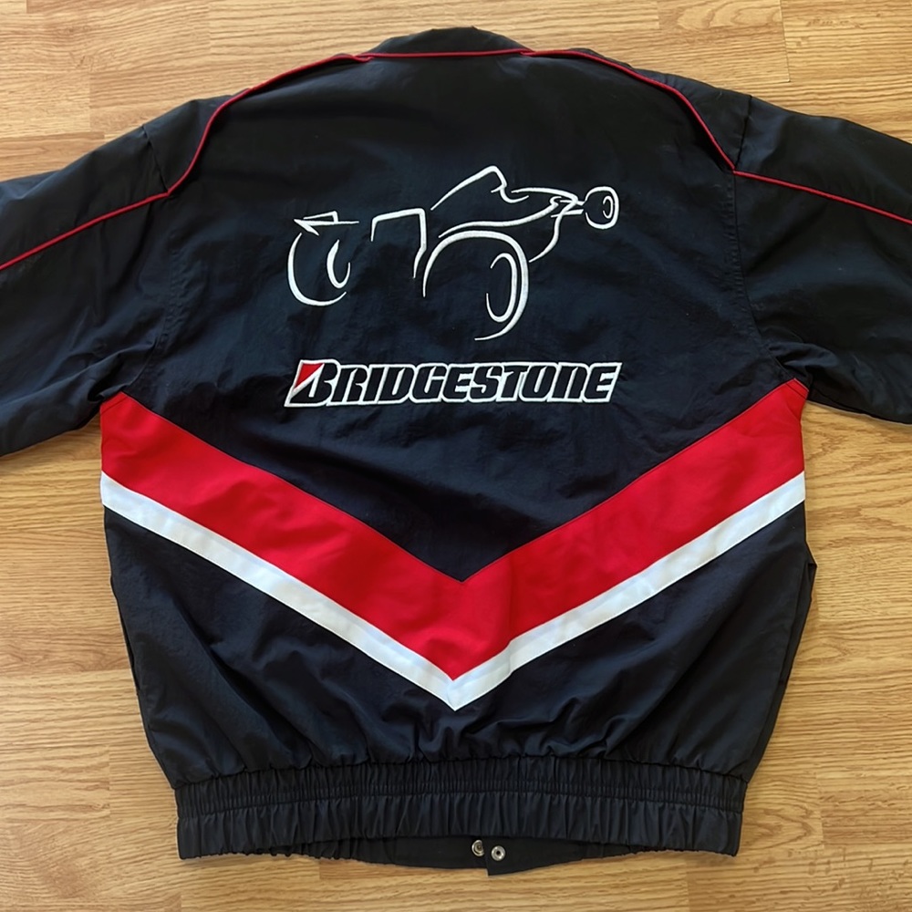 Vintage Bridgestone Tires Indy Car Jacket Sz L